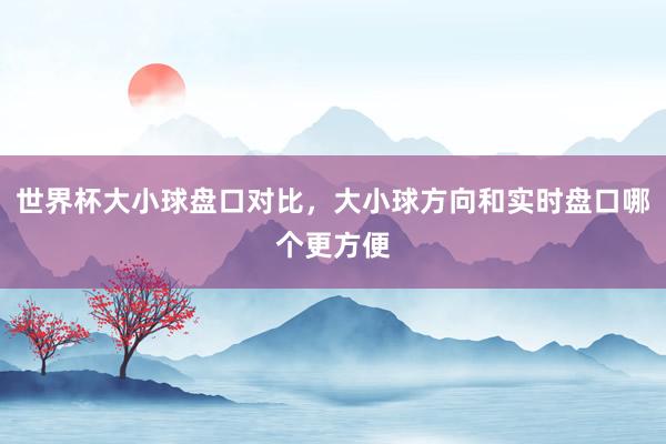 世界杯大小球盘口对比，大小球方向和实时盘口哪个更方便